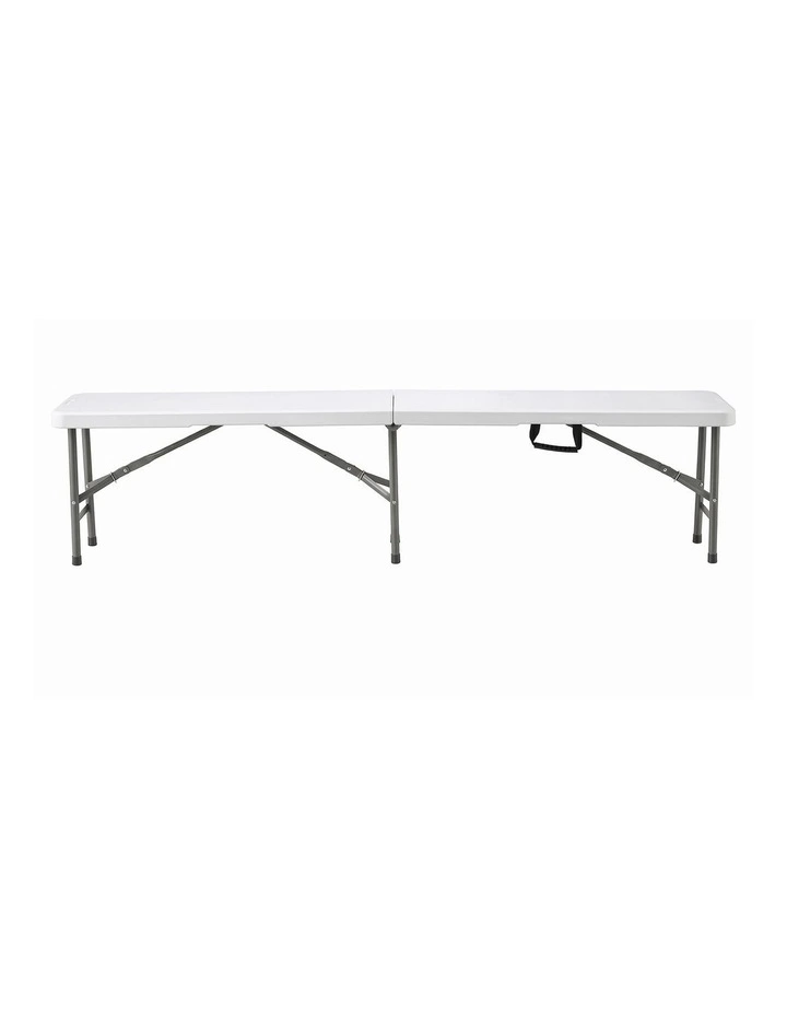 Gardeon 180cm Folding Garden Bench Portable Trestle Seat HDPE Fold In Half White image 3