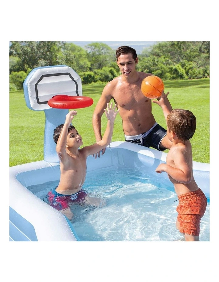 257cm Inflatable Swim Center Shootin' Hoops Family Pool image 3