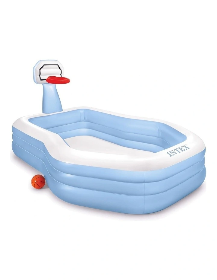 257cm Inflatable Swim Center Shootin' Hoops Family Pool image 5