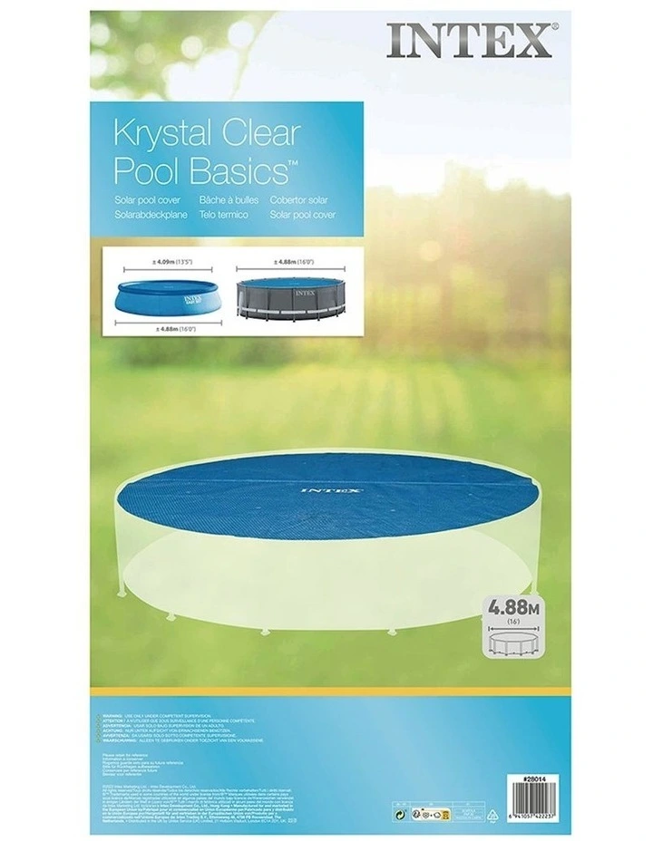 Above Ground Solar Outdoor Pool Cover Set 4.88M in Blue image 7