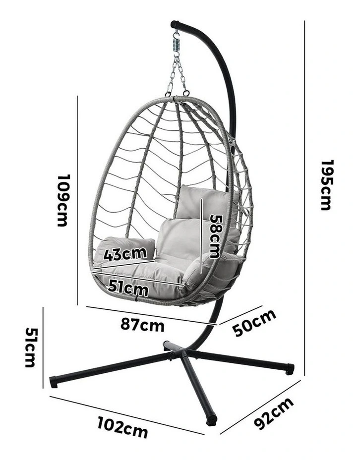 Livsip Outdoor Hanging Chair Swing Chair Porch Egg Seat Garden Furniture Rattan image 3