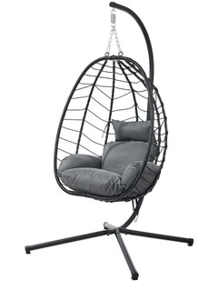 Livsip Outdoor Rattan Hanging Chair Porch Swing Chair Egg Seat Garden Furniture