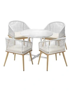 Livsip 5PCS Outdoor Dining Setting Table and Chairs Patio Furniture Bistro Set