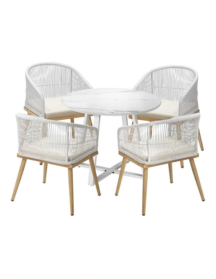 Livsip 5PCS Outdoor Dining Setting Table and Chairs Patio Furniture Bistro Set image 1