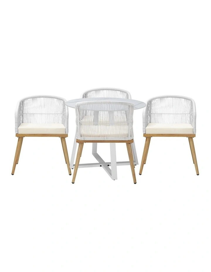 Livsip 5PCS Outdoor Dining Setting Table and Chairs Patio Furniture Bistro Set image 2