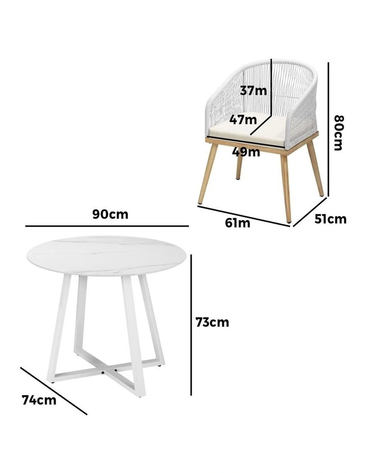 Livsip 5PCS Outdoor Dining Setting Table and Chairs Patio Furniture Bistro Set image 3
