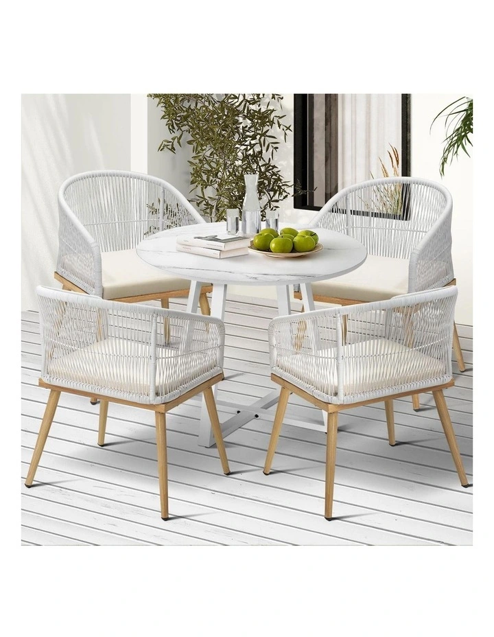 Livsip 5PCS Outdoor Dining Setting Table and Chairs Patio Furniture Bistro Set image 4