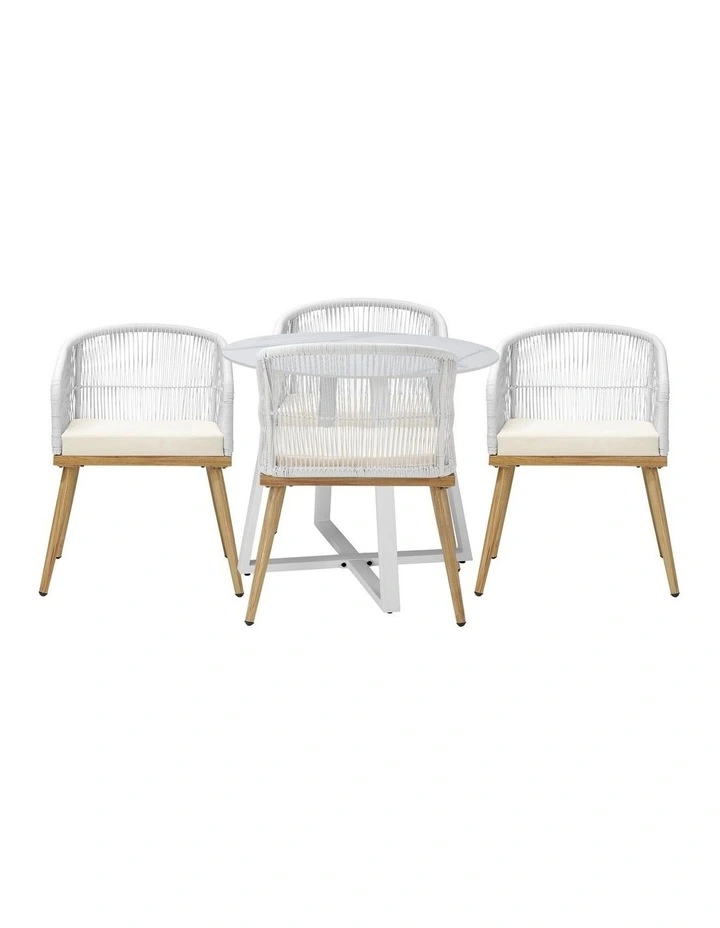 Livsip 5PCS Outdoor Dining Setting Table and Chairs Patio Furniture Bistro Set image 5