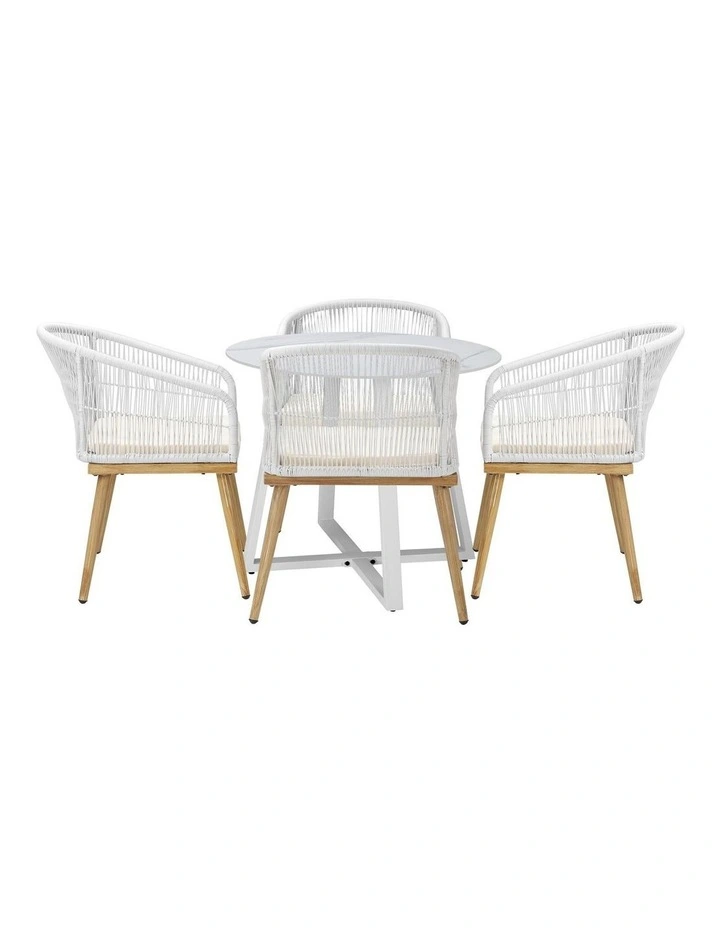 Livsip 5PCS Outdoor Dining Setting Table and Chairs Patio Furniture Bistro Set image 6