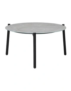 Livsip Outdoor Coffee Side Marble Table Desk Patio Furniture Garden 50cm Grey