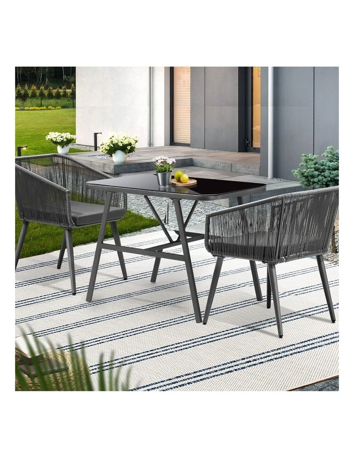 Livsip Outdoor Dining Setting 3 Piece Lounge Patio Furniture Table Chairs Set image 5