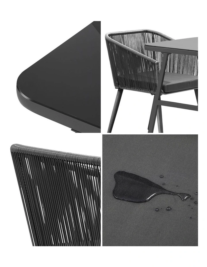 Livsip Outdoor Dining Setting 3 Piece Lounge Patio Furniture Table Chairs Set image 6