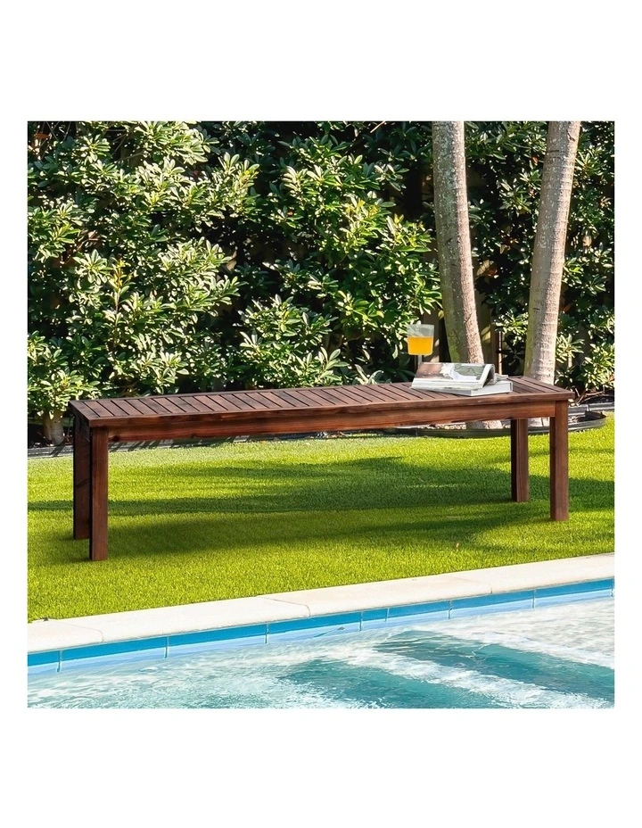 Livsip 150cm Garden Bench Outdoor Wood Patio Furniture Dining Chair Slatted Seat image 4