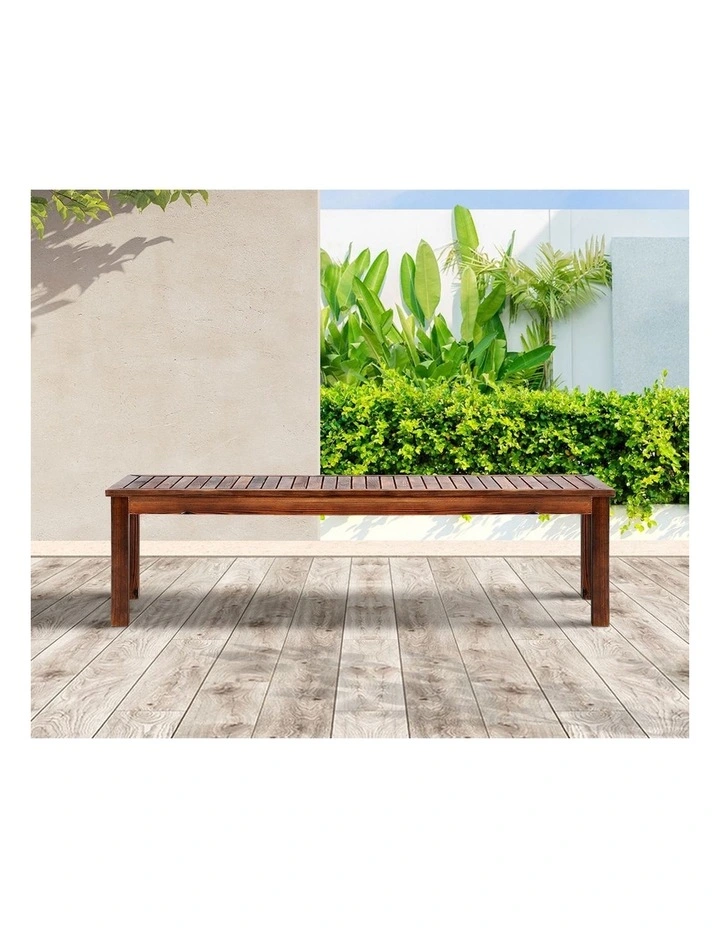 Livsip 150cm Garden Bench Outdoor Wood Patio Furniture Dining Chair Slatted Seat image 5