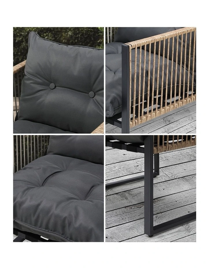 Livsip 4 Piece Outdoor Furniture Setting Garden Patio Lounge Sofa Table Chairs image 6