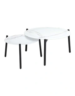Livsip Coffee Side Marble Table 50/70cm Set Desk Patio Outdoor Furniture Garden