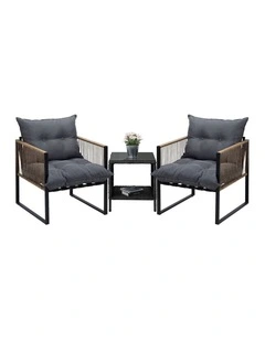 Livsip 2 Seater Outdoor Patio Set Rattan Table Garden Lounge Setting Furniture