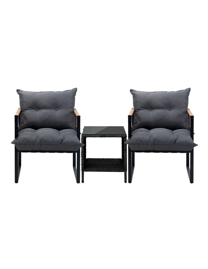 Livsip 2 Seater Outdoor Patio Set Rattan Table Garden Lounge Setting Furniture image 2
