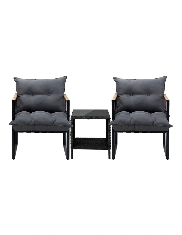 Livsip 2 Seater Outdoor Patio Set Rattan Table Garden Lounge Setting Furniture image 5