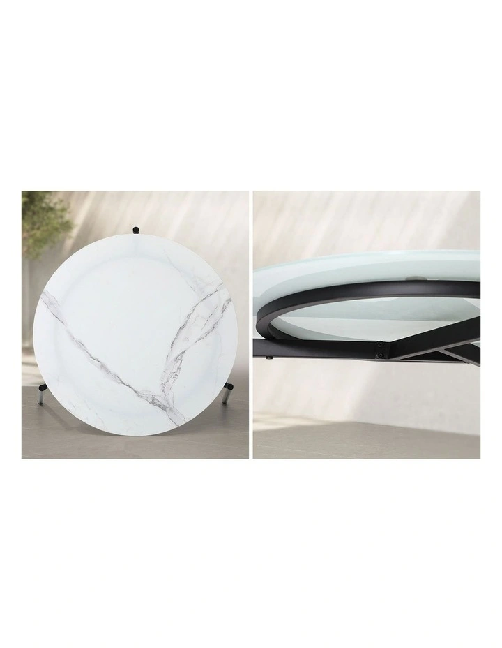 Livsip Coffee Side Marble Table Outdoor Patio Furniture Garden 50cm Round Desk image 6