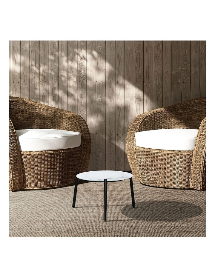 Livsip Coffee Side Marble Table Outdoor Patio Furniture Garden 50cm Round Desk image 7