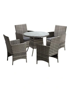 Livsip Outdoor Dining Set Table & Chairs 5PCS Patio Furniture Lounge Setting