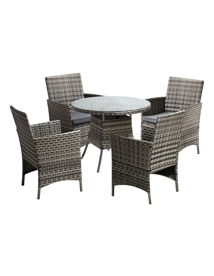Livsip Outdoor Dining Set Table & Chairs 5PCS Patio Furniture Lounge Setting image 1