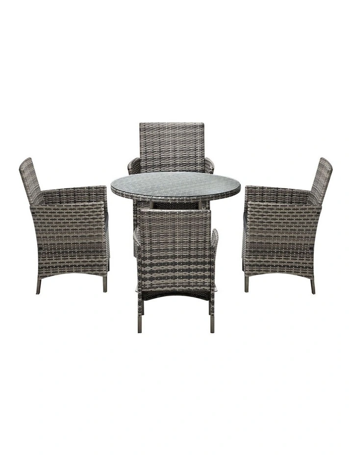 Livsip Outdoor Dining Set Table & Chairs 5PCS Patio Furniture Lounge Setting image 2