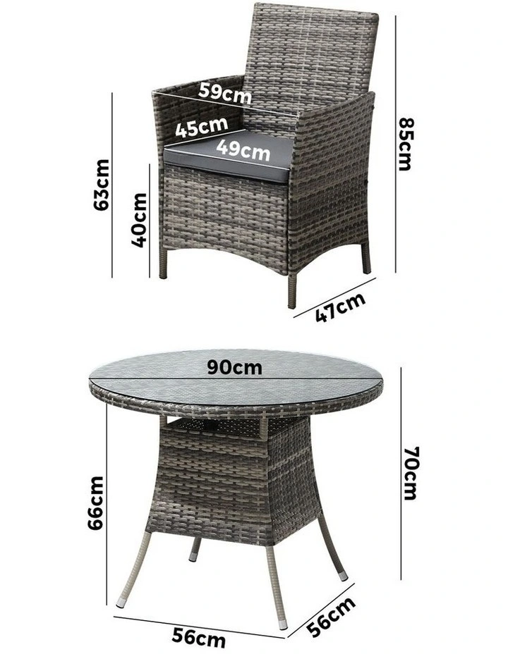 Livsip Outdoor Dining Set Table & Chairs 5PCS Patio Furniture Lounge Setting image 3