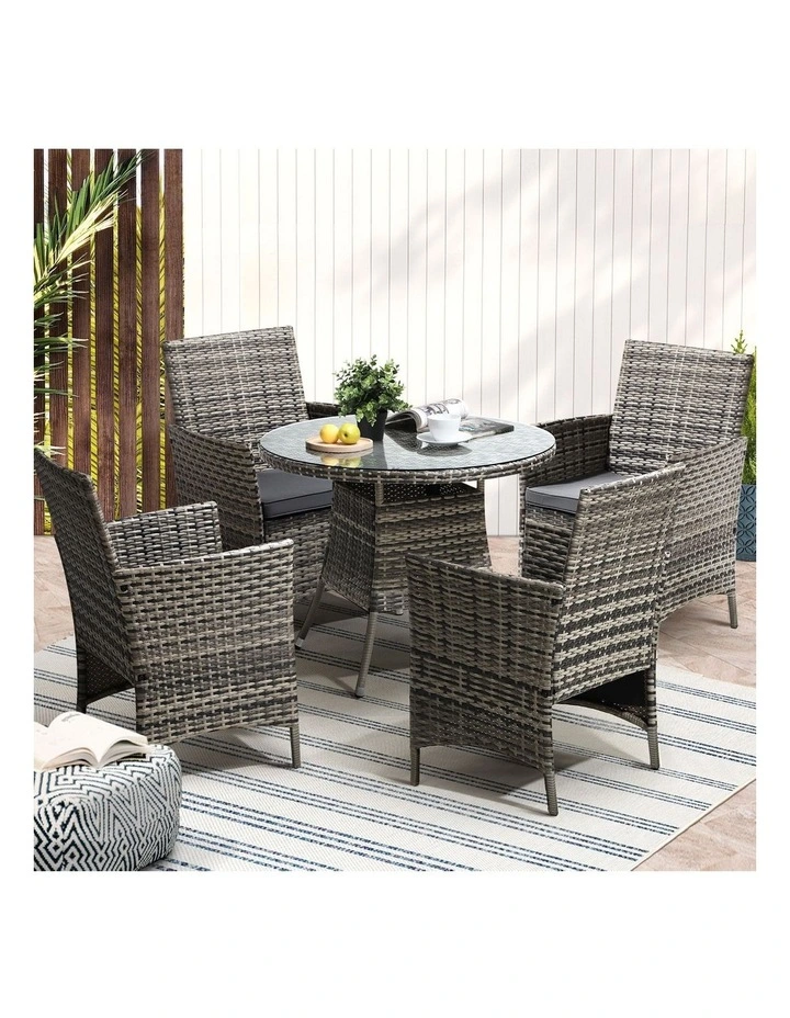 Livsip Outdoor Dining Set Table & Chairs 5PCS Patio Furniture Lounge Setting image 4