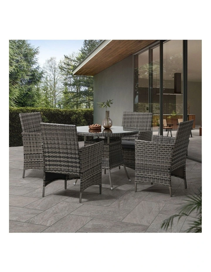 Livsip Outdoor Dining Set Table & Chairs 5PCS Patio Furniture Lounge Setting image 5