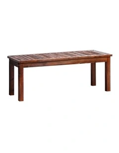 Livsip Garden Bench Wood Patio 120cm Slatted Seat Outdoor Furniture Dining Chair