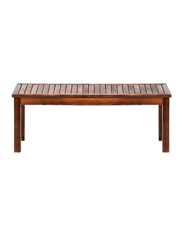 Livsip Garden Bench Wood Patio 120cm Slatted Seat Outdoor Furniture Dining Chair image 2
