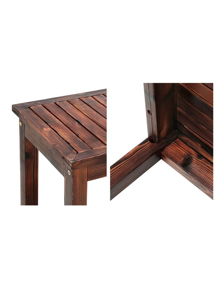 Livsip Garden Bench Wood Patio 120cm Slatted Seat Outdoor Furniture Dining Chair image 6