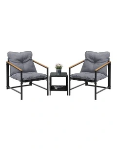 Livsip 3 Piece Outdoor Patio Set Lounge Setting Garden Furniture Rattan Table