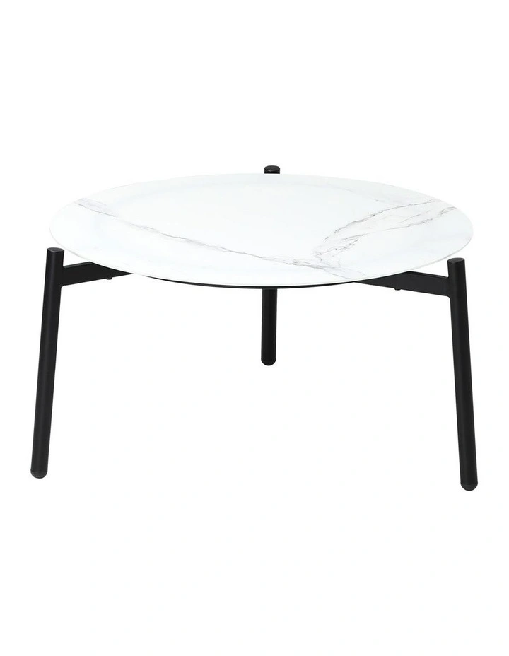 Livsip Coffee Side Marble Table Outdoor Patio Furniture Garden 70cm Round Desk image 2