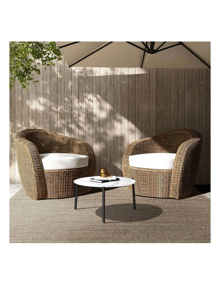 Livsip Coffee Side Marble Table Outdoor Patio Furniture Garden 70cm Round Desk image 7
