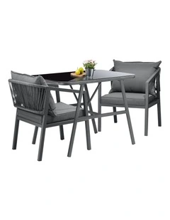 Livsip 3PCS Outdoor Dining Setting Lounge Patio Furniture Table Chairs Set