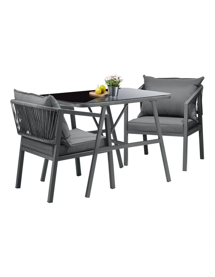 Livsip 3PCS Outdoor Dining Setting Lounge Patio Furniture Table Chairs Set image 1