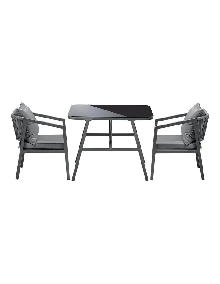 Livsip 3PCS Outdoor Dining Setting Lounge Patio Furniture Table Chairs Set image 2