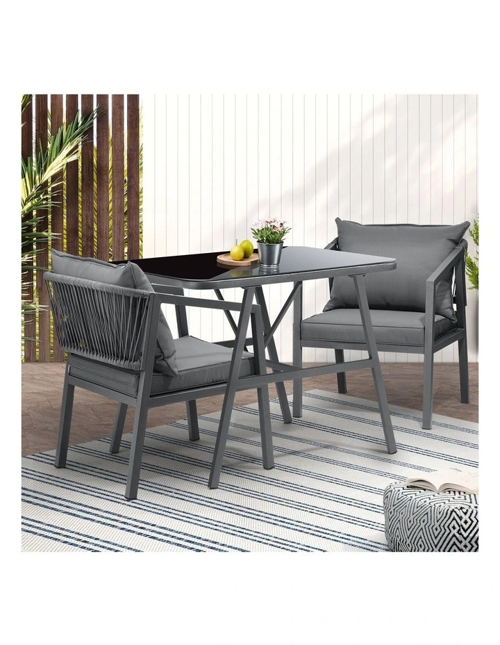 Livsip 3PCS Outdoor Dining Setting Lounge Patio Furniture Table Chairs Set image 4
