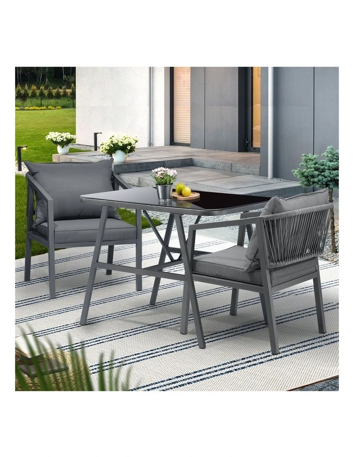 Livsip 3PCS Outdoor Dining Setting Lounge Patio Furniture Table Chairs Set image 5