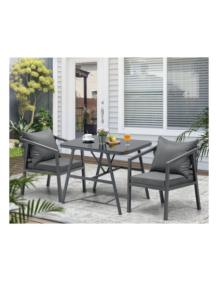 Livsip 3PCS Outdoor Dining Setting Lounge Patio Furniture Table Chairs Set image 7
