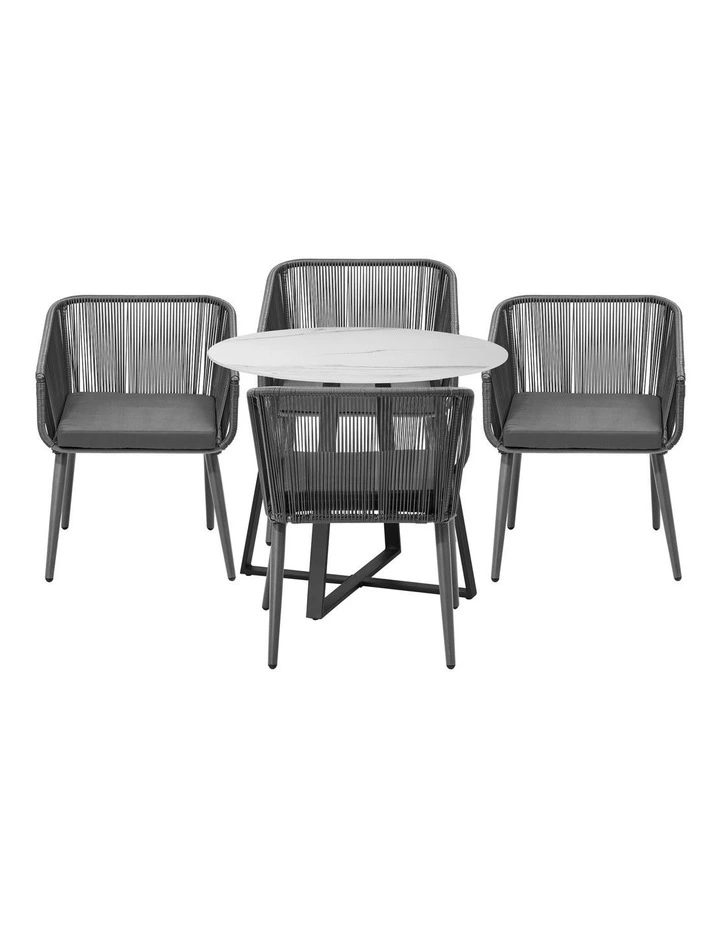 Livsip 5x Outdoor Dining Setting Sintered Stone Table Patio Furniture Bistro Set image 2