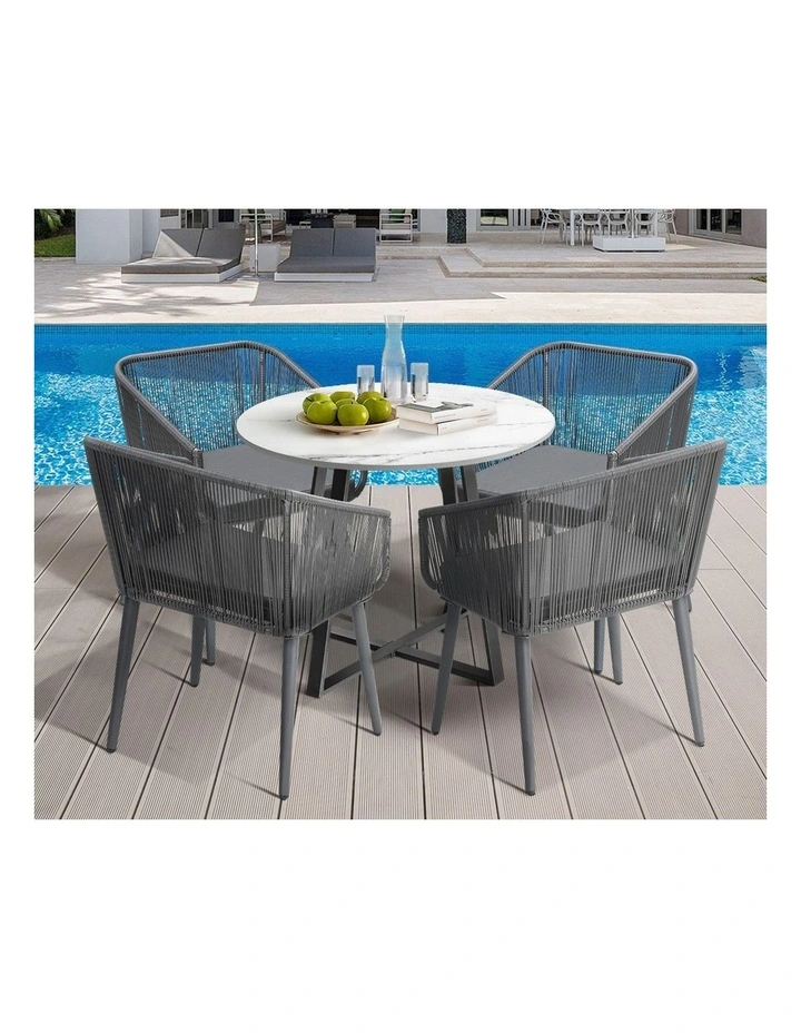 Livsip 5x Outdoor Dining Setting Sintered Stone Table Patio Furniture Bistro Set image 5