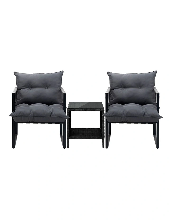 Livsip 3PCS Outdoor Patio Set Wicker Furniture Dining Table Chairs Setting image 2