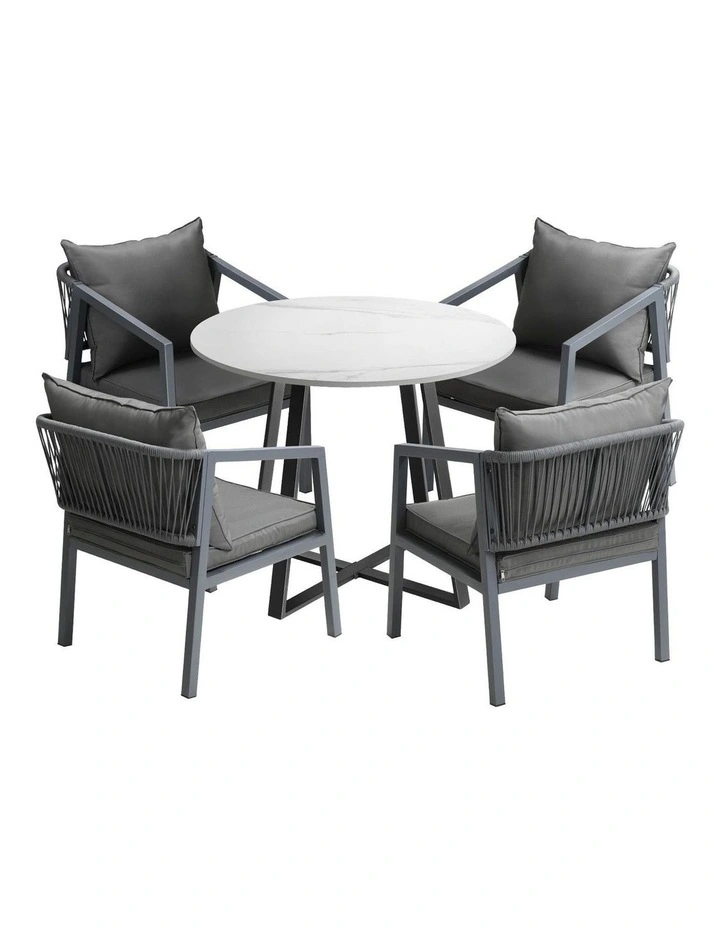 Livsip 5PCS Outdoor Dining Setting Table Lounge Chair Patio Furniture Bistro Set image 1
