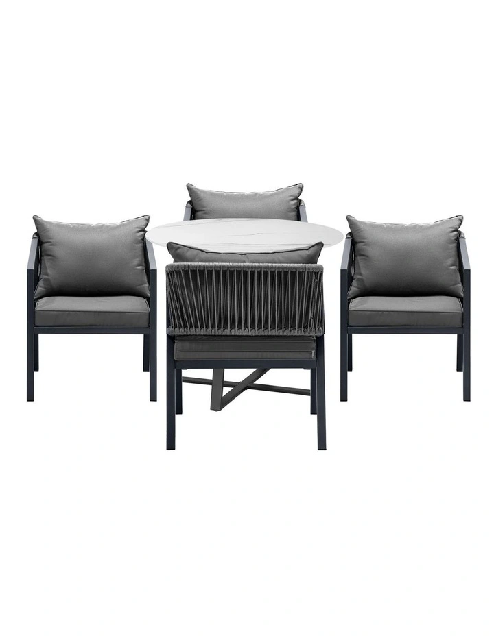 Livsip 5PCS Outdoor Dining Setting Table Lounge Chair Patio Furniture Bistro Set image 2