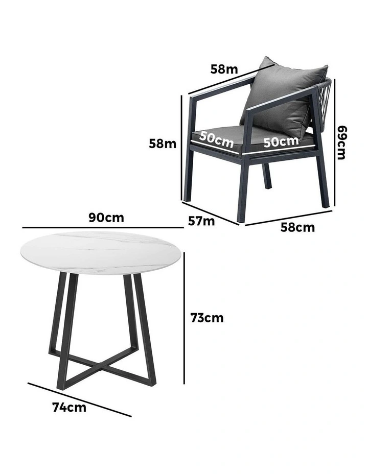 Livsip 5PCS Outdoor Dining Setting Table Lounge Chair Patio Furniture Bistro Set image 3