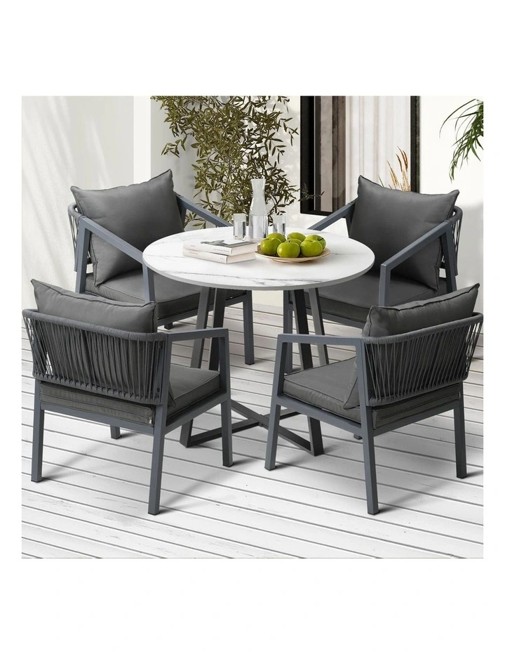 Livsip 5PCS Outdoor Dining Setting Table Lounge Chair Patio Furniture Bistro Set image 4